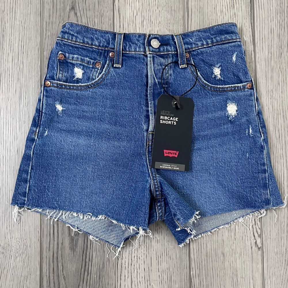 Levis Ribcage Women Size 25 Button Fly High Rise Cotton Vintage Jeans NEW Shorts